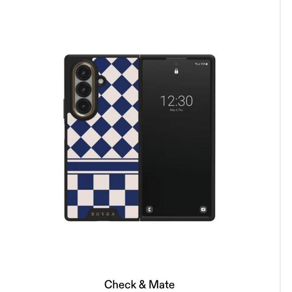 Burga Navy and White Geometric Phone Case Samsung Fold 7 - Picture 2 of 3